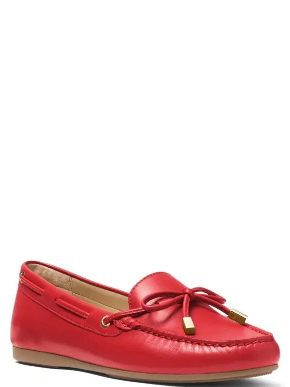 Michael Kors Coral Leather Bow Moccasin